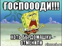 ГОСПОООДИ!!! ХОТЬ БЫ ДОМАШКУ ОТМЕНИЛИ