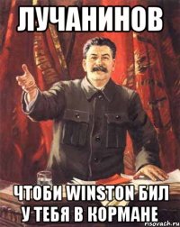 Лучанинов чтоби WINSTON бил у тебя в кормане