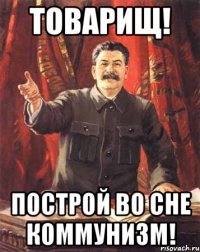 ТОВАРИЩ! ПОСТРОЙ ВО СНЕ КОММУНИЗМ!