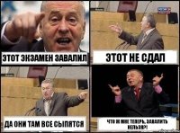 этот экзамен завалил этот не сдал да они там все сыпятся что ж мне теперь, завалить нельзя?!