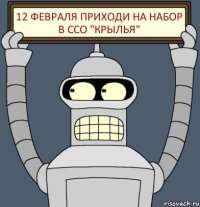 12 февраля приходи на набор в ССО "Крылья"