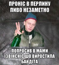 проніс в перлину пиво незаметно попросив в мами ізвінєніє шо виростила бандіта