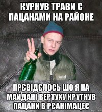 Курнув трави с пацанами на районе Прєвідєлось шо я на майдані вертуху крутнув пацани в рєанімацеє