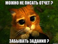 МОЖНО НЕ ПИСАТЬ ОТЧЕТ ? ЗАБЫВАТЬ ЗАДАНИЯ ?