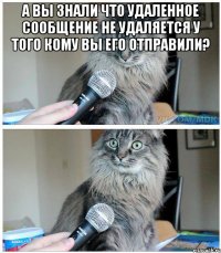 А вы знали что удаленное сообщение не удаляется у того кому вы его отправили? 