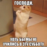 господи, хоть бы мы не учились в эту субботу