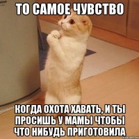 то самое чувство когда охота хавать, и ты просишь у мамы чтобы что нибудь приготовила