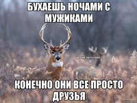 Бухаешь ночами с мужиками конечно они все просто друзья