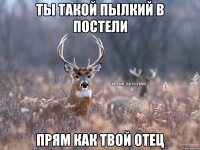 ты такой пылкий в постели прям как твой отец