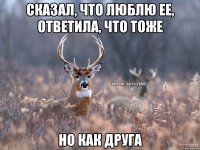 сказал, что люблю ее, ответила, что тоже но как друга