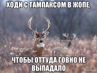 ходи с тампаксом в жопе, чтобы оттуда говно не выпадало