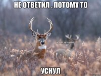 Не ответил , потому то Уснул