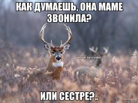 как думаешь, она маме звонила? или сестре?..