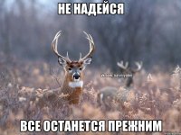 не надейся все останется прежним