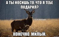 А ты носишь то, что я тебе подарил? Конечно, милый.