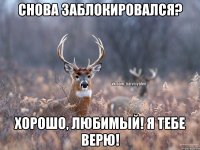 Снова Заблокировался? Хорошо, любимый! Я тебе верю!