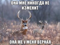 Она мне никогда не изменит она же у меня верная