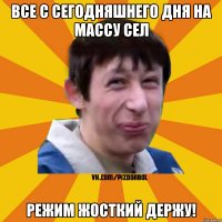 все с сегодняшнего дня на массу сел режим жосткий держу!