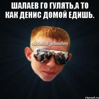 Шалаев го гулять,а то как Денис домой едишь. 