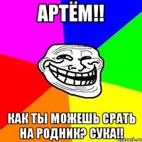 Артём!! как ты можешь срать на родник? сука!!