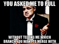 You asked me to pull without telling me which branch you want to merge with