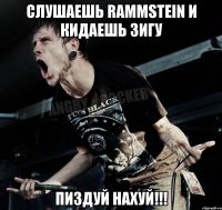 слушаешь rammstein и кидаешь зигу пиздуй нахуй!!!