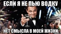 Если я не пью водку НЕТ СМЫСЛА В МОЕЙ ЖИЗНИ