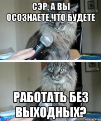 сэр, а вы осознаете,что будете работать без выходных?