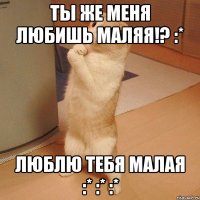 Ты же меня любишь Маляя!? :* ЛюБлЮ ТеБя МаЛаЯ :* :* :*