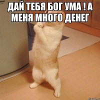 Дай тебя Бог ума ! а Меня много денег 