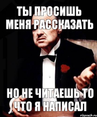 ты просишь меня рассказать но не читаешь то что я написал