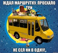 ждал маршрутку, проехало три не сел ни в одну!