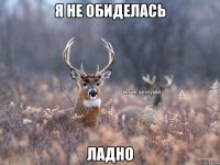 я не обиделась ладно