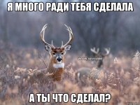 Я МНОГО РАДИ ТЕБЯ СДЕЛАЛА А ТЫ ЧТО СДЕЛАЛ?