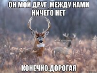 он мой друг ,между нами ничего нет конечно,дорогая