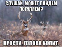 Слушай, может пойдем погуляем? Прости, голова болит.