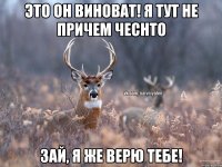 это он виноват! я тут не причем чеснто зай, я же верю тебе!