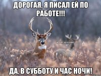 Дорогая, я писал ей по работе!!! Да, в субботу и час ночи!