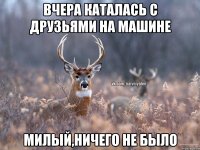 Вчера каталась с друзьями на машине милый,ничего не было