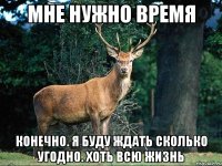 Мне нужно время Конечно. Я буду ждать сколько угодно. Хоть всю жизнь