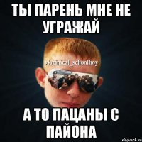 Ты парень мне не угражай А то пацаны с пайона