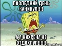 последний день каникул!!!! а я нихрена не отдохлул!!!!!!