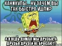 Каникулы... Ну зачем вы так быстро ушли? А я ведь думал мы друзья, а друзья друзей не бросают!