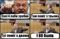 Свої 4 лаби зробив Там поміг з трьома Тут поміг з двома І 80 балів