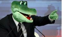 Создать мем Крокодил Гена политик