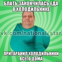 БЛАТЬ ЗАКОНЧИЛАСЬ ЕДА В ХОЛОДИЛЬНИКЕ ПРИТАРАНИЛ ХОЛОДИЛЬНИКИ ВСЕГО ДОМА