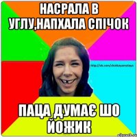 Насрала в углу,напхала спічок Паца думає шо йожик