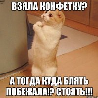 взяла конфетку? а тогда куда блять побежала!? стоять!!!