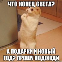 Что конец света? А подарки и новый год? Прошу подожди