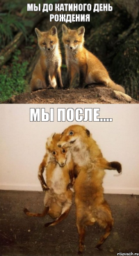 мы до Катиного день рождения мы после....